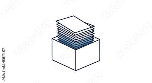 Stack of papers on a box.