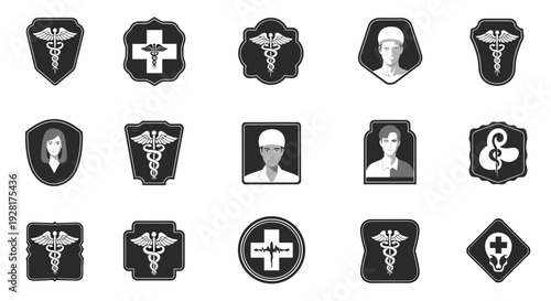 A clean, black and white graphic featuring a universally recognized medical symbol. Ideal for healthcare branding, website design, or informative cont