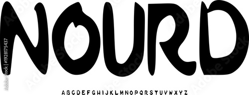 NOURD Bold Rounded Display Font Alphabet – Soft Modern Decorative Typeface with Smooth Organic Shapes for Kids Branding Posters, Social Media Graphics, and Friendly Typography Projects