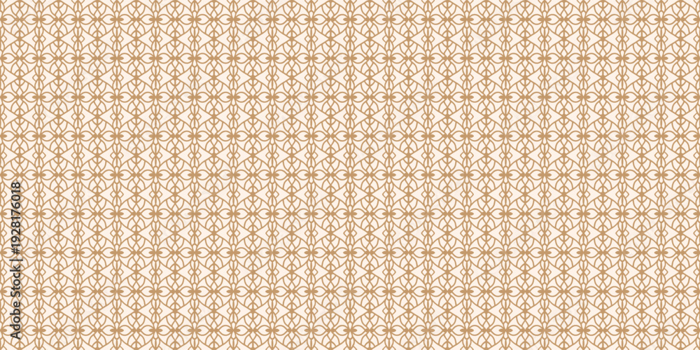 Fototapeta premium Golden luxury seamless pattern background with geometric ethnic ornament for textile, wallpaper, and wrapping paper.