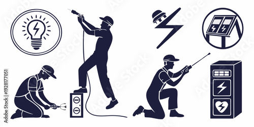 A collection of icons representing various aspects of health and safety Vector