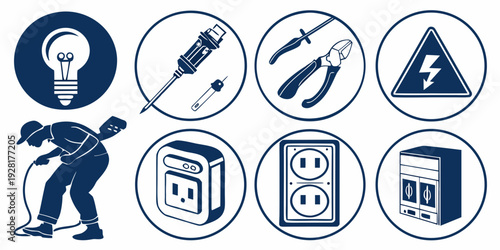 A collection of icons representing various activities and objects Vector