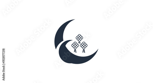 Table Tennis Paddles and Ball Logo Design.