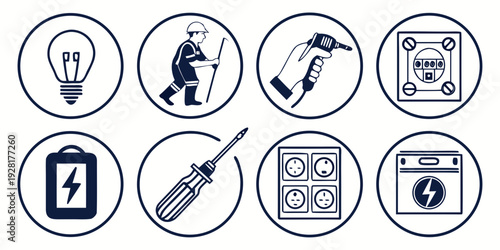 A collection of icons representing various activities and objects Vector
