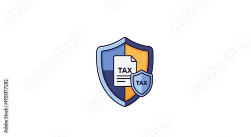 Tax Protection Shield Icon Graphic Design.