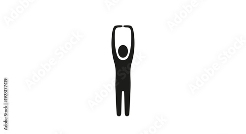 Black human figure with raised arms.