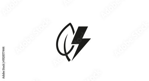 Black Lightning Bolt Power Symbol.