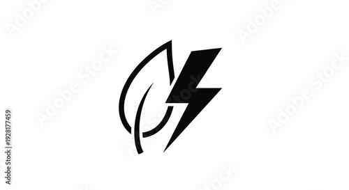 Black Lightning Bolt Logo Design Element.