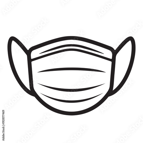 Protective medical face mask vector illustration for healthcare and virus prevention