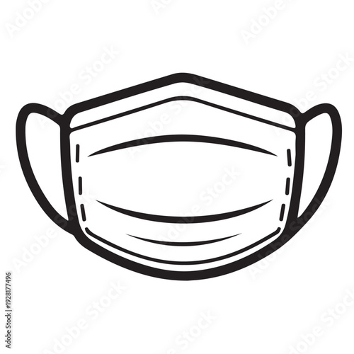 Protective medical face mask vector illustration for healthcare and virus prevention.