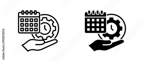 Time Management  icon set with style outline and solid. vector simple elements for design and presentation.