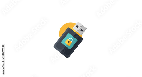 USB Flash Drive with Lock Icon Displayed.