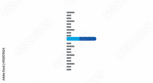 Thermometer with blue liquid column.