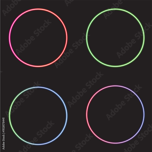 Set of round circle buttons labels frames and badges vector icons for web design