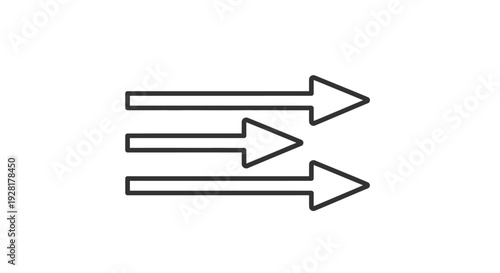 Three Arrows Pointing Right Direction.