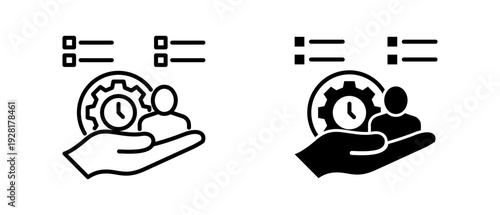 Self Discipline  icon set with style outline and solid. vector simple elements for design and presentation.