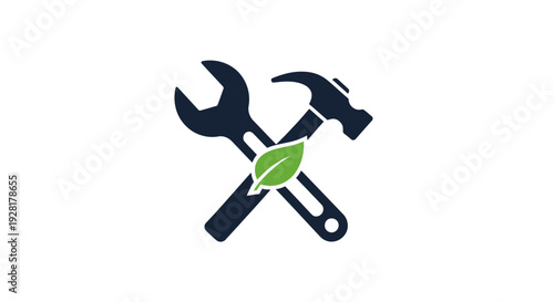 Tools Icon with Wrench and Hammer.