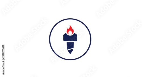 Torch Flame Icon Symbol Graphic.