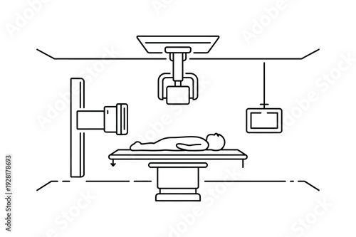 Modern Operating Room Surgical Procedure Illustration