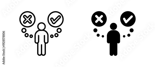 Decision Making  icon set with style outline and solid. vector simple elements for design and presentation.