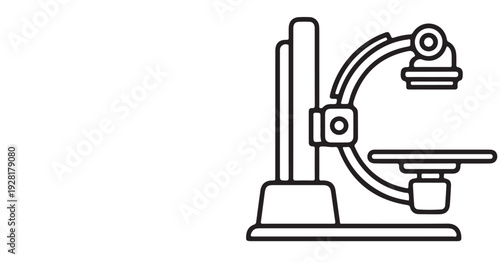 Professional X-ray machine vector illustration for medical diagnostics and radiology.