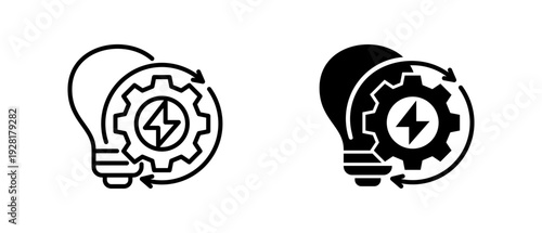 Energy Management  icon set with style outline and solid. vector simple elements for design and presentation.