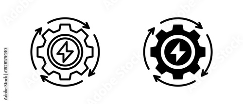 Energy Management  icon set with style outline and solid. vector simple elements for design and presentation.