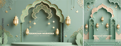 elegant islamic ramadan celebration background, Ramadhan kareem background for banner & social media template	