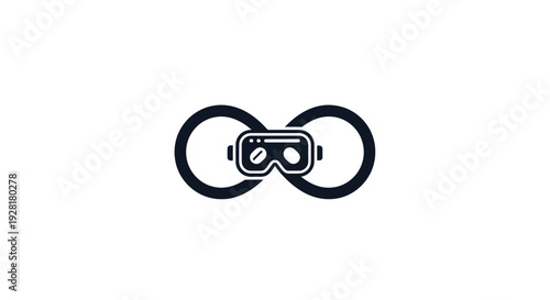 Virtual reality headset device icon.