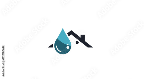 Water Drop Icon with Smiling Face.