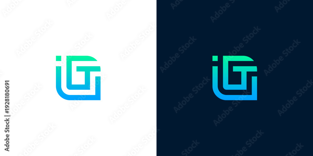 Fototapeta premium Abstract geometric logo for a tech or business company featuring interconnected lines forming a stylized initial or symbol