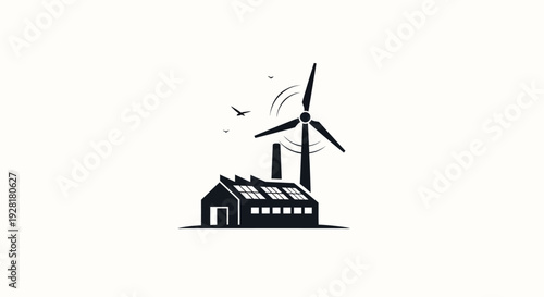 Wind turbine next to a house.