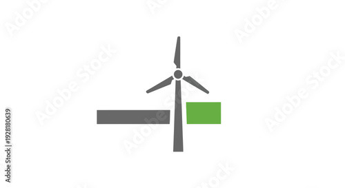 Wind turbine renewable energy icon.