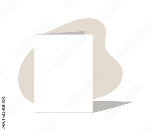 Blank greeting card shape shown in macro close-up perspective emphasizing clean edges and proportions, positioned in the left