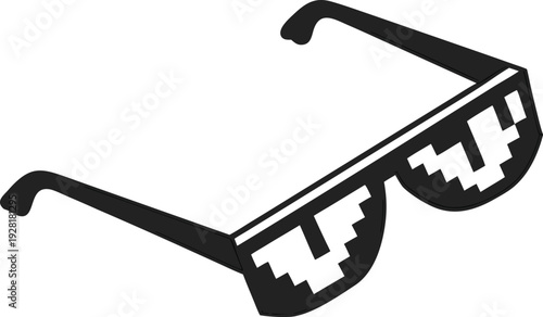 Deal With It sunglasses vector with pixelated lenses in retro meme style design