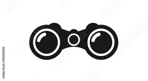 Black Binoculars Icon Simple Design.