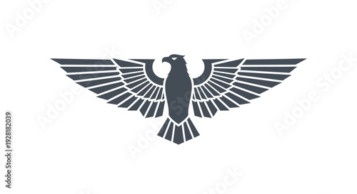 Black Bird Silhouette with Outstretched Wings.