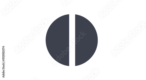 Black Circle Divided into Two Halves.