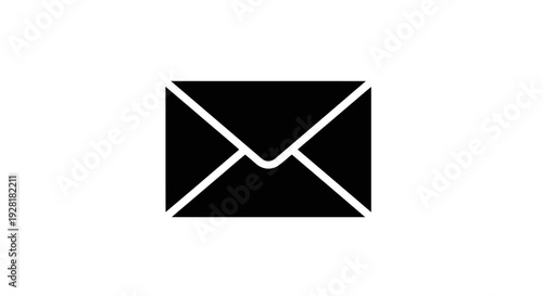 Black Envelope Icon Symbol.