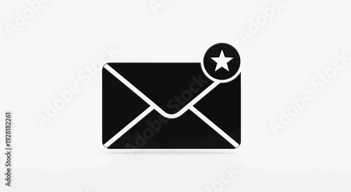 Black Envelope with White Star Notification.