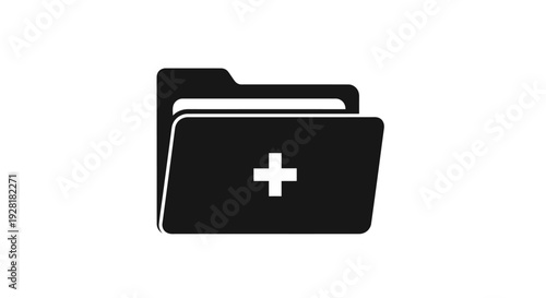 Black Folder with White Medical Cross.