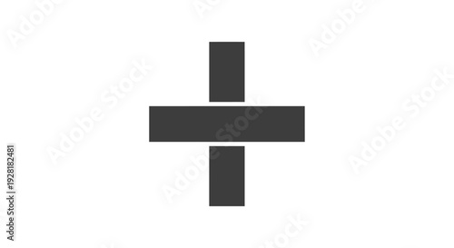 Black Plus Sign Symbol Icon.