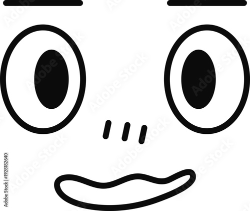 Silly Cartoon Face Line Drawing