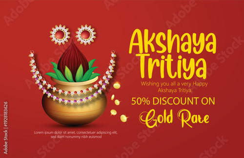 Akshaya Tritiya festival celebration with golden pot and jewels
