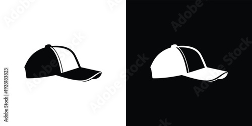 Black and white baseball caps with contrasting backgrounds hats sports cap