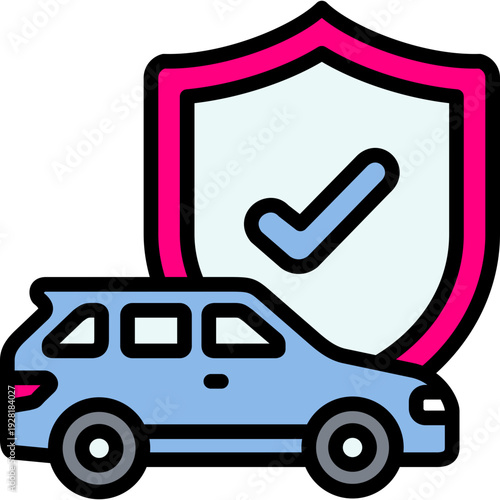 approved insurance icon in filled line style