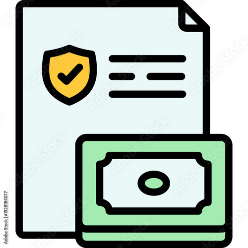 claim icon in filled line style