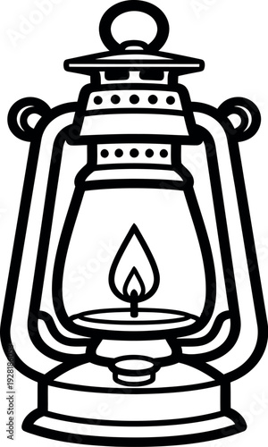 A vintage lantern with a flickering flame inside, casting a warm and inviting glow.