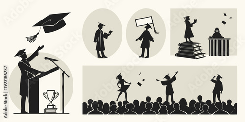 Diverse group of people celebrating various achievements and milestones Vector
