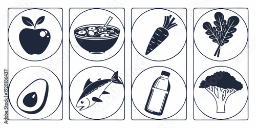 A diverse collection of icons representing various activities and objects Vector
